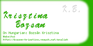krisztina bozsan business card