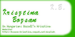 krisztina bozsan business card